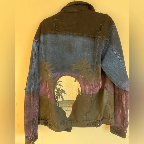 Men Graphic LA Jean jacket XL